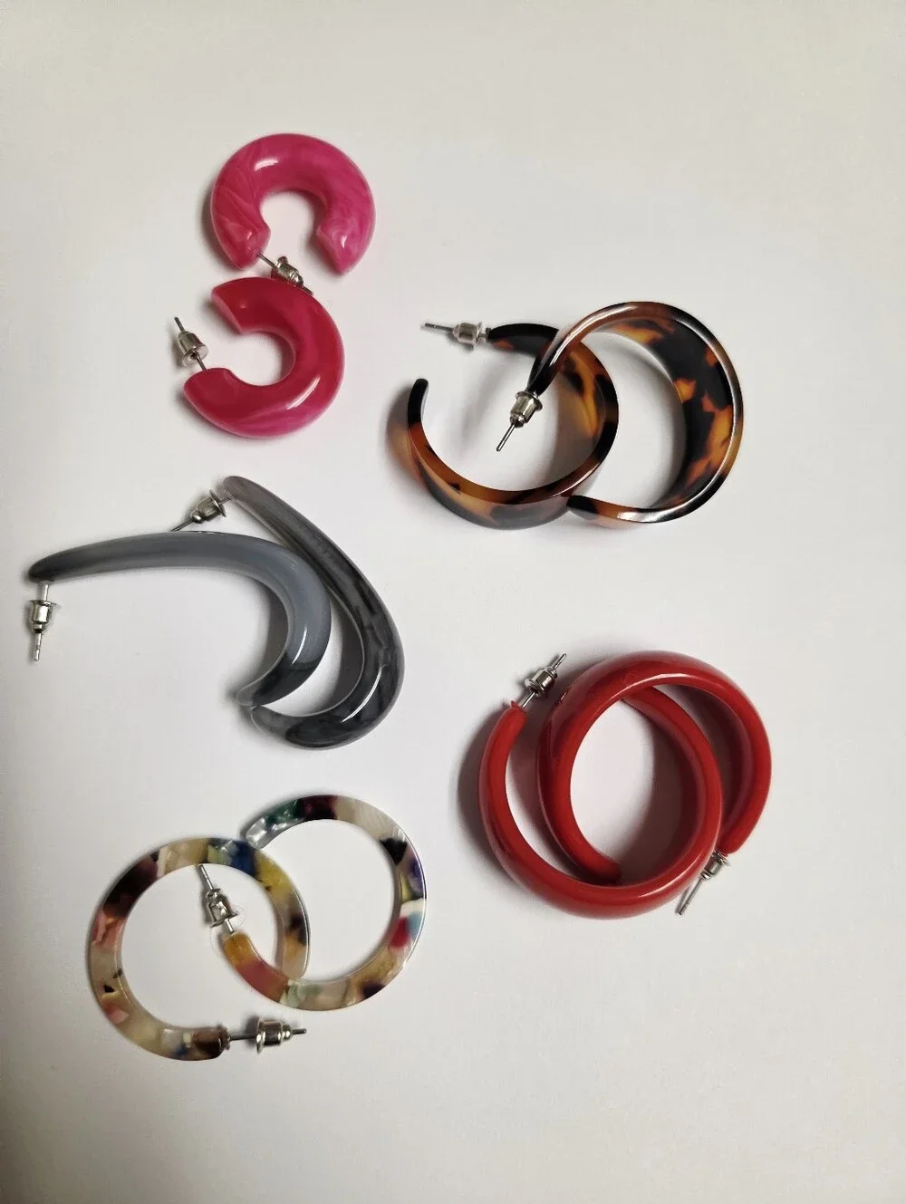 Resin Hoop Earring Set NWOT